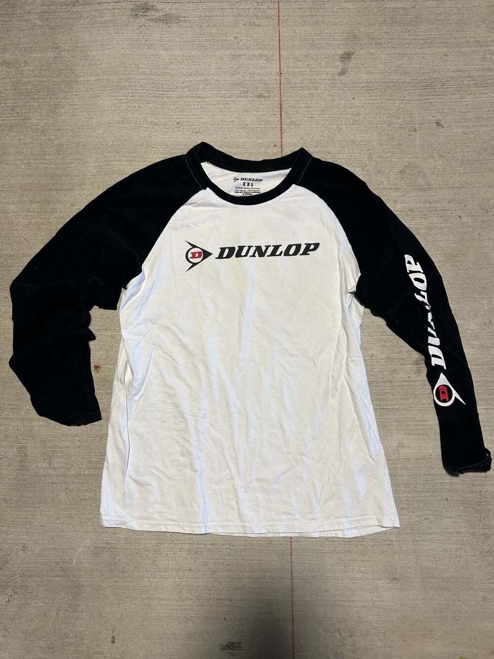 Dunlop Tires Logo Raglan Long Sleeve Baseball Shirt